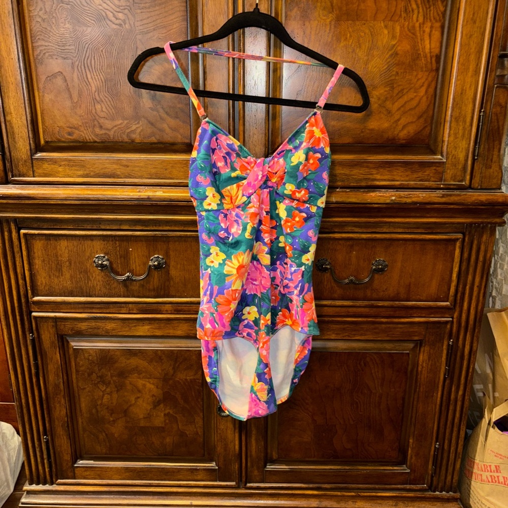 Vintage 1980’s Jantzen Images Floral One-Piece Swimsuit